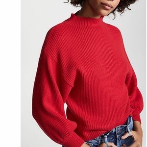 Anthropologie red sweater with bell sleeves